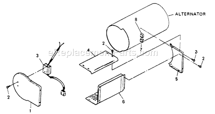 Page J Diagram and Parts List for 8648-0  Briggs and Stratton Generator